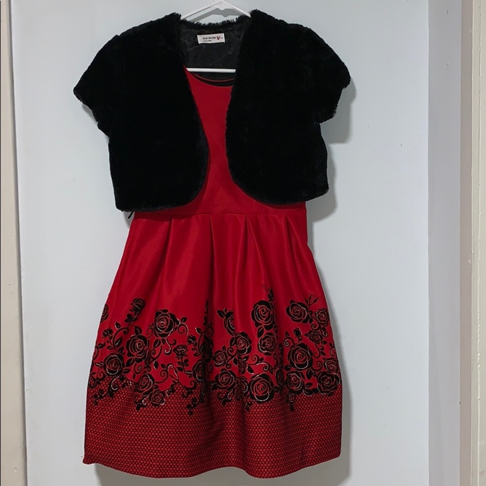 Knit Works Red Rose Girls Dress